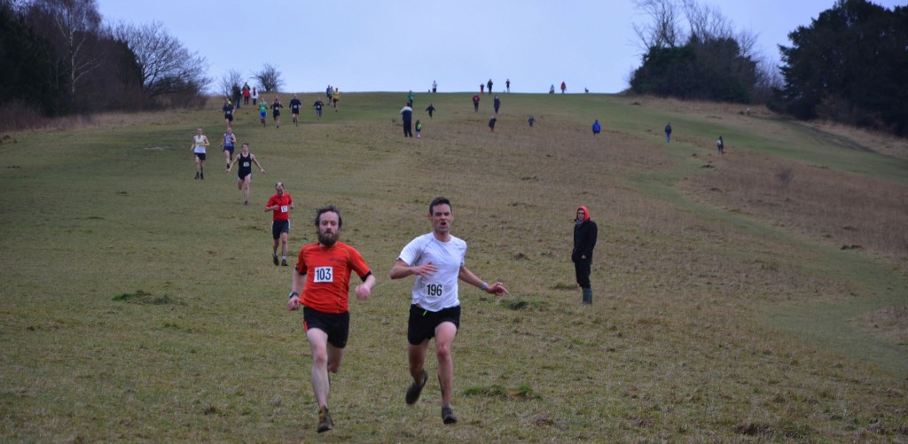 Runners approach the finish of the 2014 Box Hill Fell Race. Photo courtesy of Katherine Heaton.