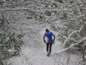 Andy Robinson checking the Box Hill Fell Race course