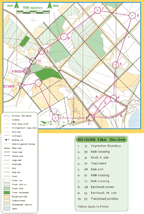 Example orienteering map.